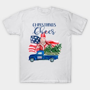 CHRISTMAS CHEER JOE BIDEN SANTA CLAUS RETRO VINTAGE TRUCK T-Shirt